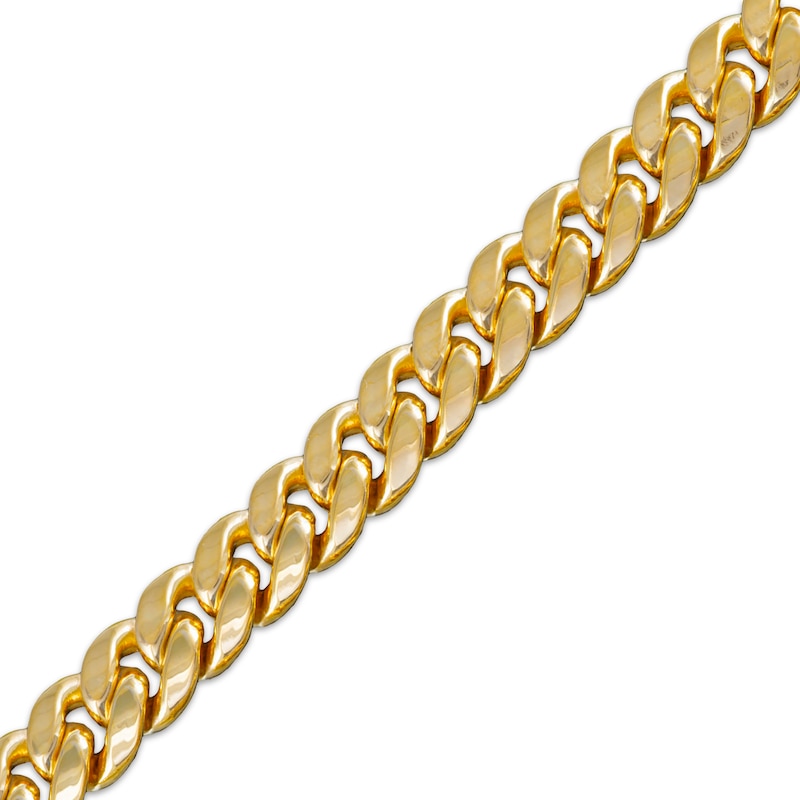 Semi-Solid Cuban Curb Chain Necklace 6.8mm Yellow Gold Plated 22