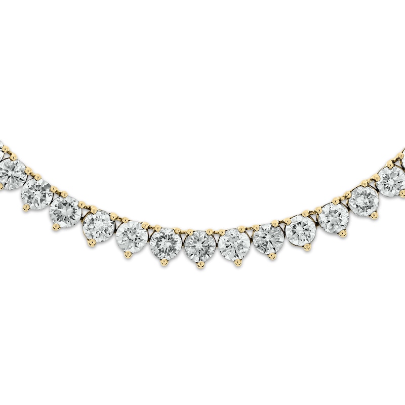 Diamond Riviera Choker Necklace 6 ct tw Yellow Gold Plated 16