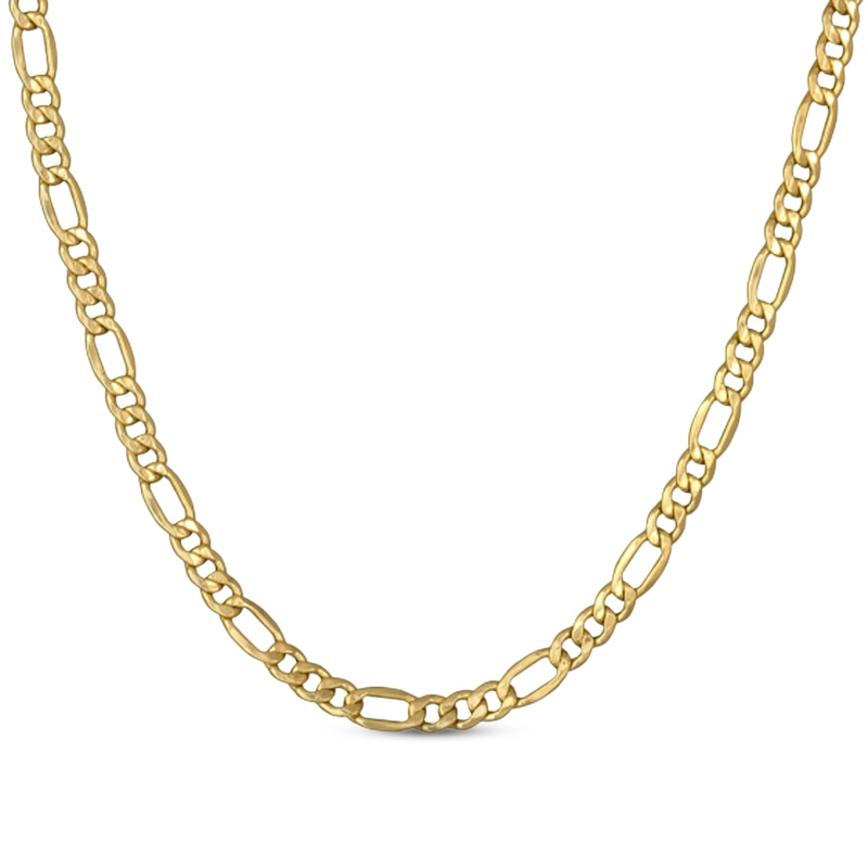 Hollow Figaro Chain Necklace Yellow Gold Plated 20