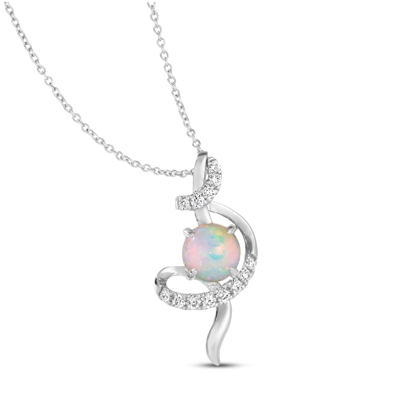 Le Vian Opal Necklace 1/5 ct tw Diamonds Vanilla Gold Plated 18