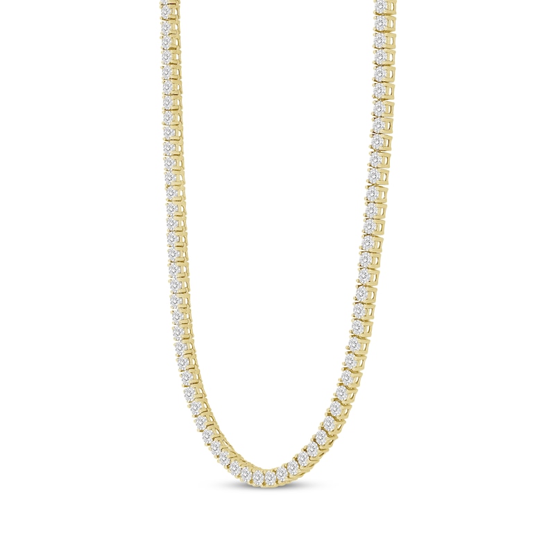 Men's Diamond Tennis Necklace 3-1/4 ct tw Yellow Gold Plated 22