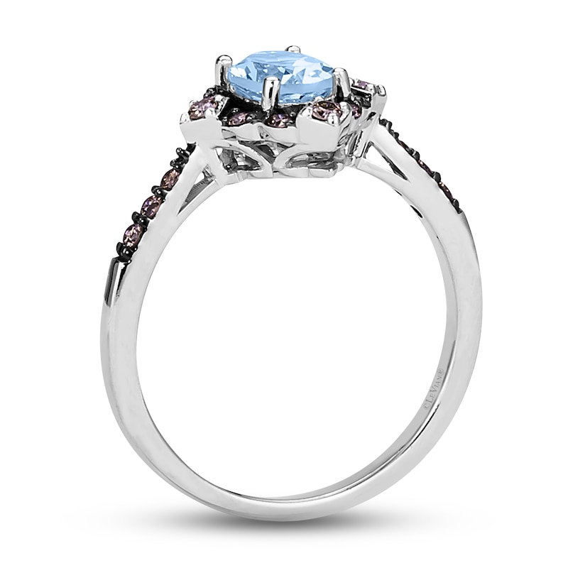Le Vian Aquamarine Ring 1/5 ct tw Diamonds Vanilla Gold Plated