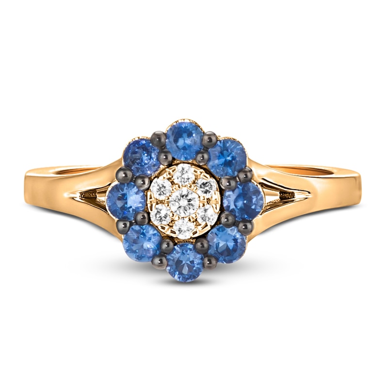 Le Vian Diamond & Sapphire Ring 1/20 ct tw Diamonds Strawberry Gold Plated