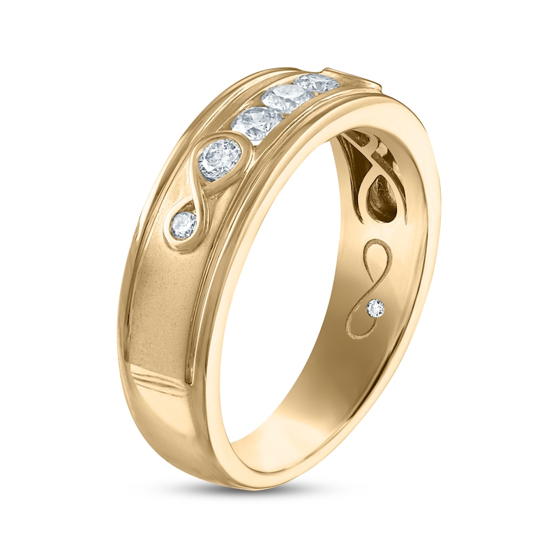Every Moment Men's Diamond Wedding Band 1/2 ct tw Yellow Gold Plated