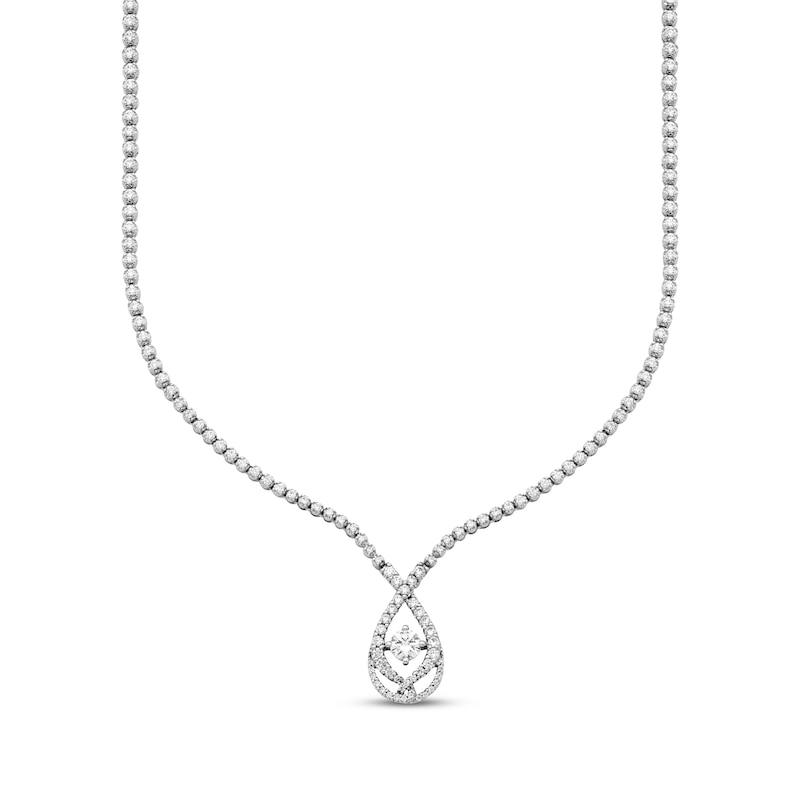 Love Entwined Diamond Necklace 3 ct tw White Gold Plated 18”