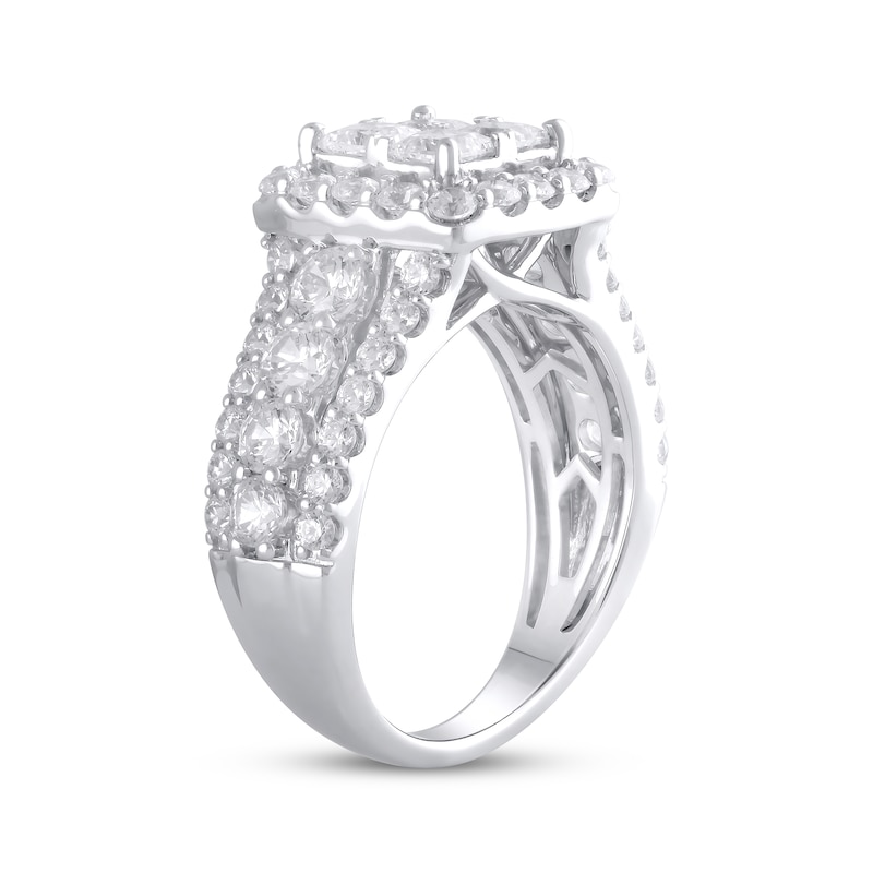 Lab-Created Diamonds by Princess-Cut Quad Engagement Ring 3 ct tw White Gold Plated