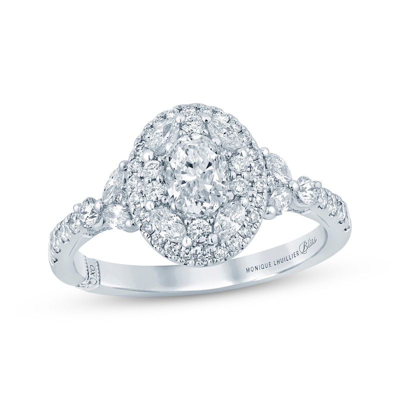 Monique Lhuillier Bliss Oval-Cut Diamond Engagement Ring 1 ct tw White Gold Plated
