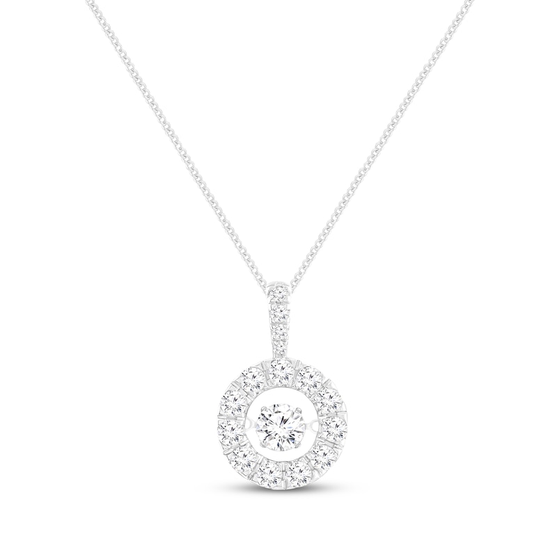 Unstoppable Love Lab-Created Diamond Circle Necklace 2 ct tw White Gold Plated 19”