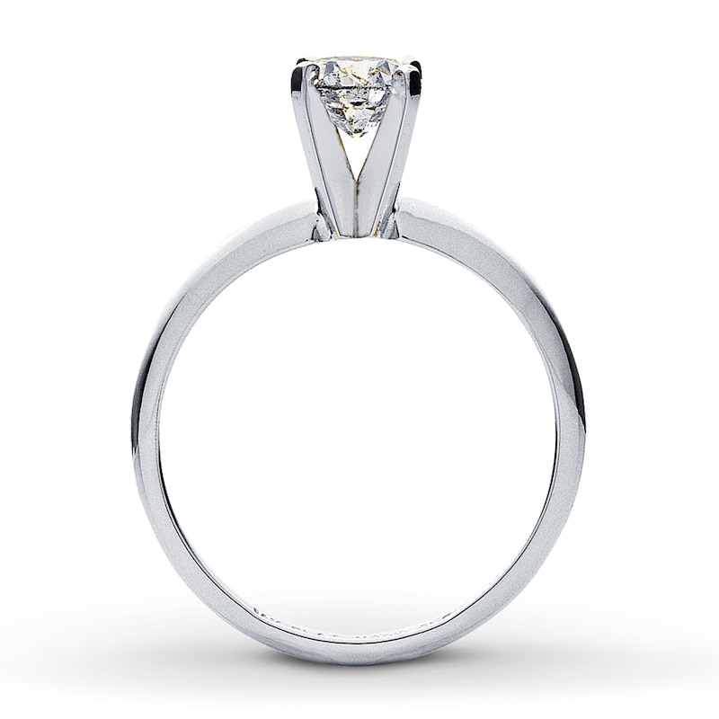 Certified Diamond Ring 3/4 carat Round-Cut White Gold Plated