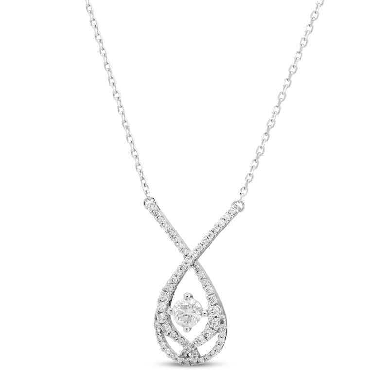 Love Entwined Diamond Necklace 1/5 ct tw Round-cut Silver Plated 18