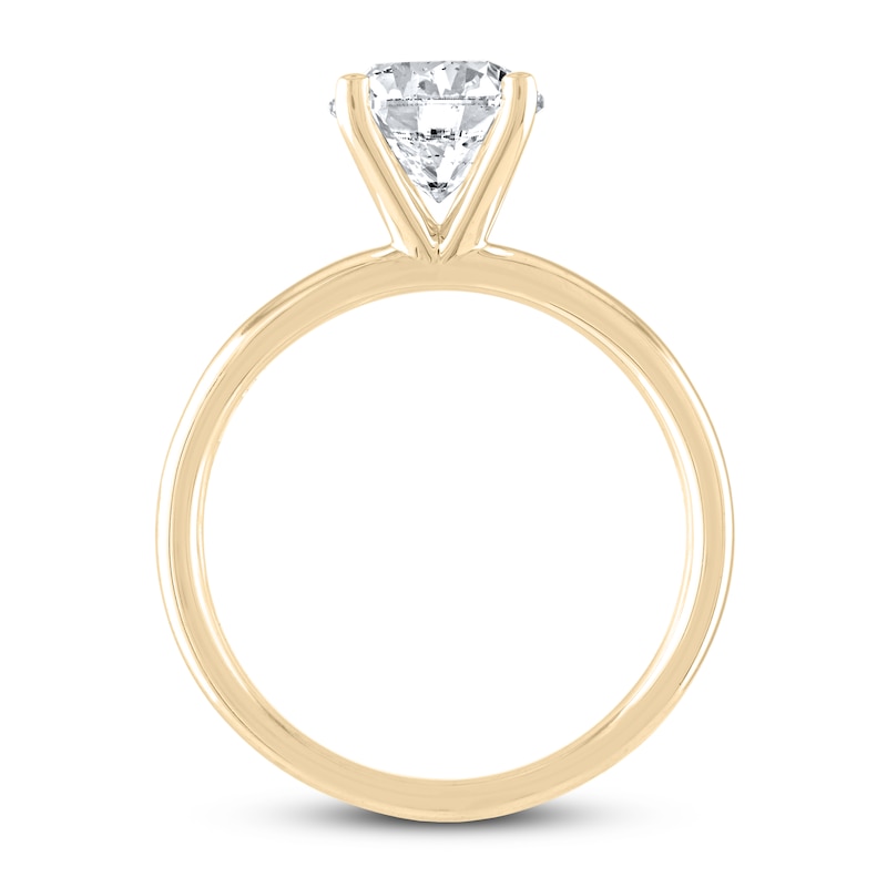 THE LEO Artisan Diamond Solitaire Engagement Ring 2 ct tw Round-cut Yellow Gold Plated
