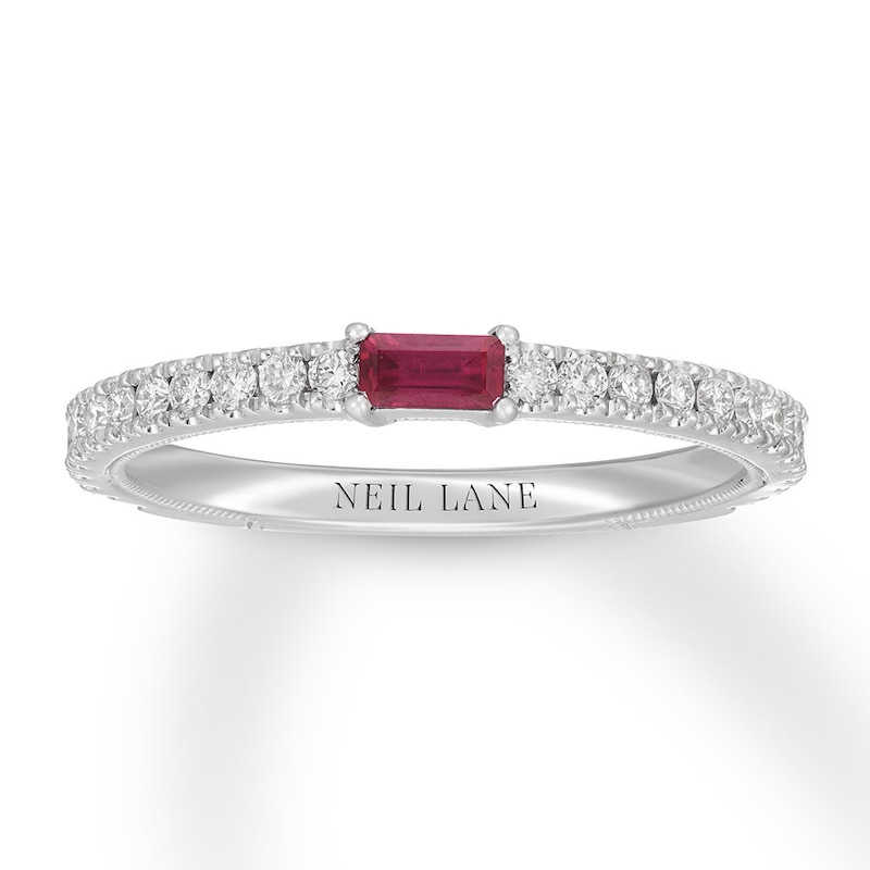 Neil Lane Ruby Anniversary Band 1/3 ct tw Diamonds White Gold Plated