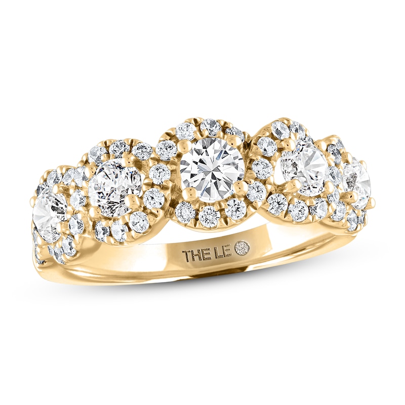 THE LEO Diamond Anniversary Ring 1-1/2 ct tw Round-cut Yellow Gold Plated
