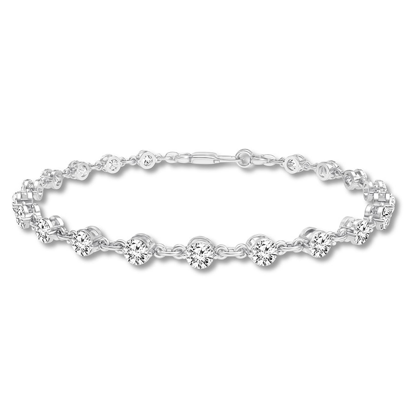 Diamond Bracelet 3 ct tw Round-cut White Gold Plated 7