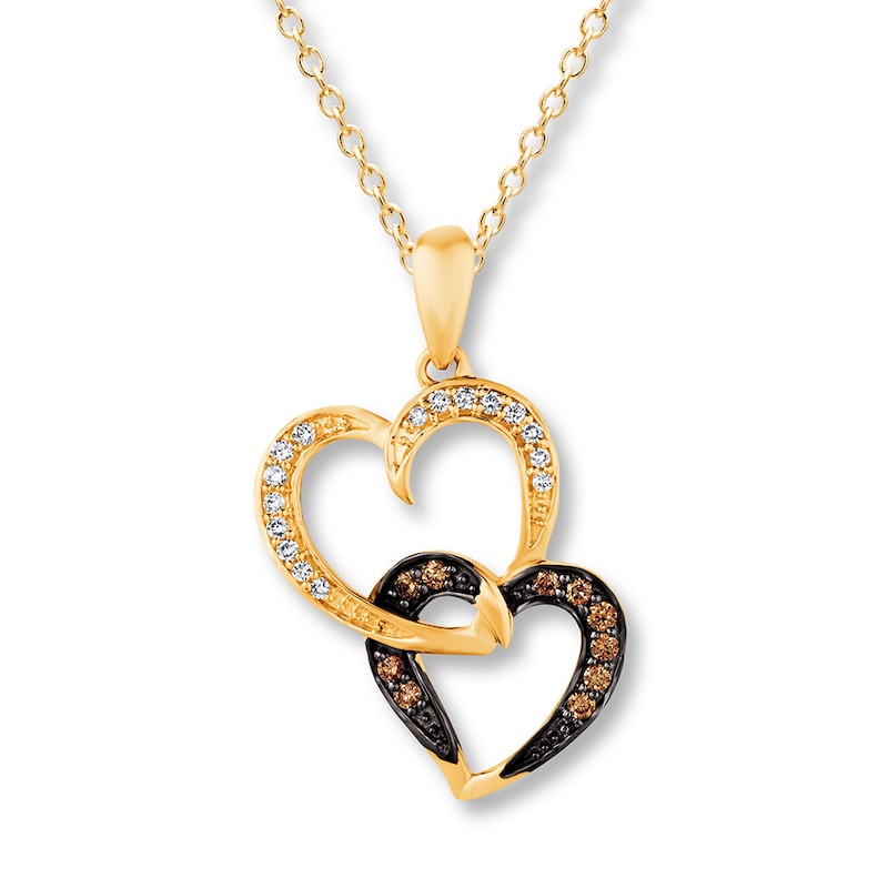 Le Vian Chocolate Diamonds 1/8 ct tw Necklace Honey Gold Plated 18