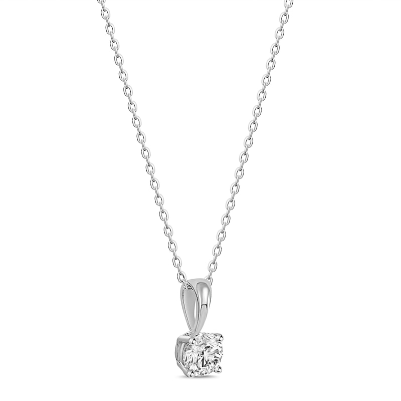 Solitaire Diamond Necklace 1/2 ct tw Round-cut White Gold Plated 18