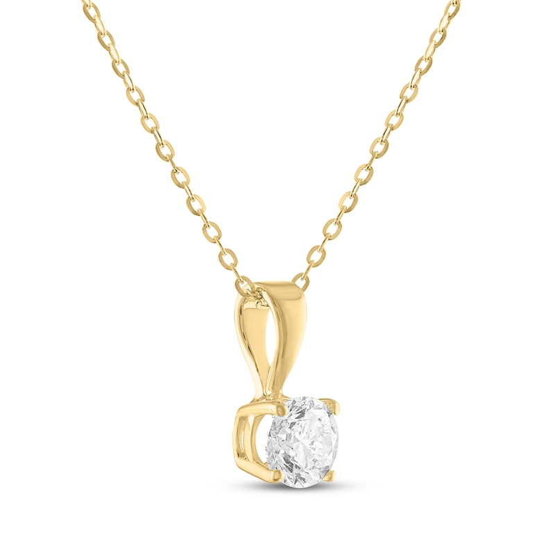 Diamond Solitaire Necklace 1/2 ct tw Yellow Gold Plated 18