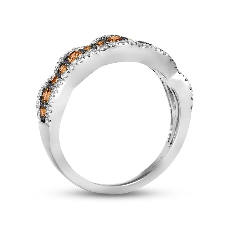 Le Vian Chocolate Waterfall Diamond Ring 7/8 ct tw Vanilla Gold Plated