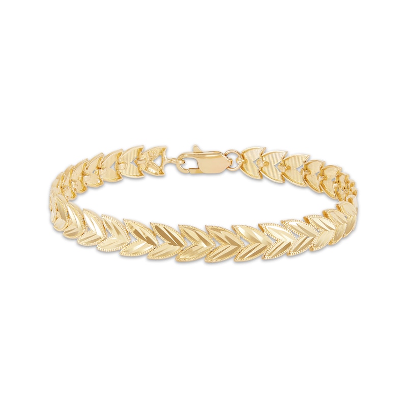 Stampato Leaf Bracelet Yellow Gold Plated 8