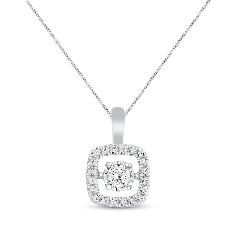 Unstoppable Love Necklace 1/2 ct tw White Gold Plated 19