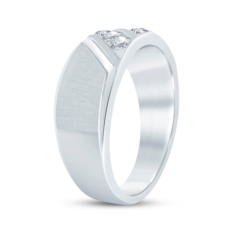 Men's Diamond Wedding Band 3/8 ct tw Round-cut White Gold Plated