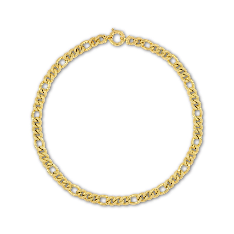 Italian Brilliance Diamond-Cut Hollow Figaro Chain Necklace Yellow Gold Plated 18