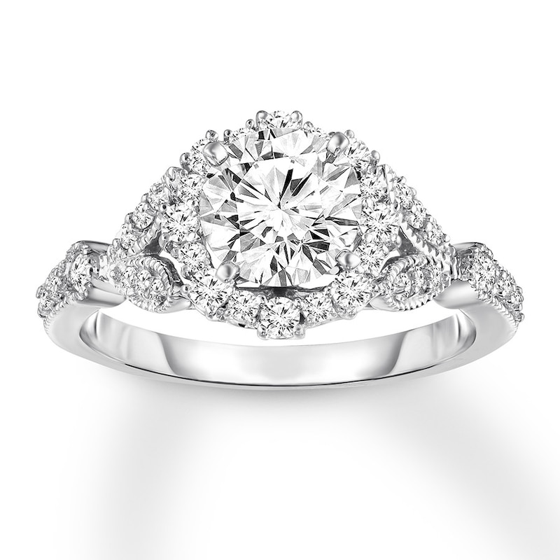 Diamond Bridal Set 1-1/2 ct tw Round-cut White Gold Plated