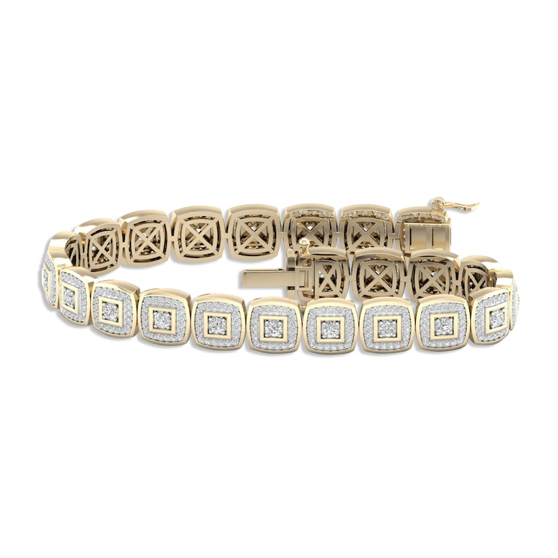 Men's Lab-Created Diamonds by Bracelet 4-1/2 ct tw Yellow Gold Plated 8.5