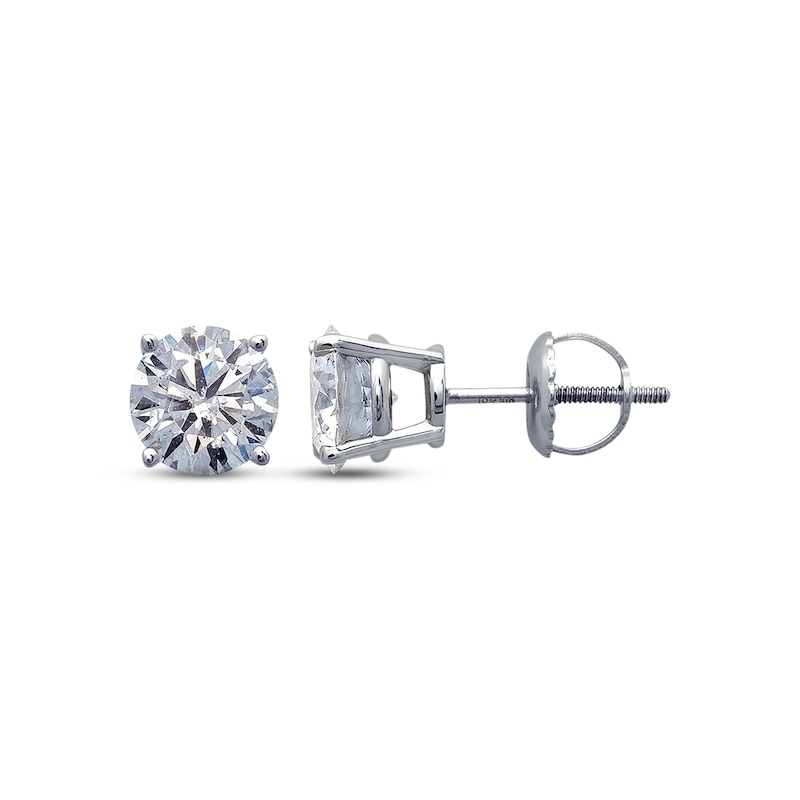 Diamond Earrings 1-1/4 ct tw Round-cut White Gold Plated