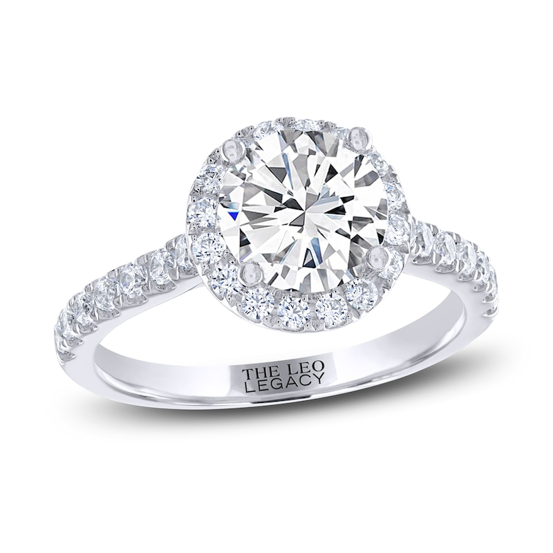 THE LEO Legacy Lab-Created Diamond Engagement Ring 1-7/8 ct tw White Gold Plated
