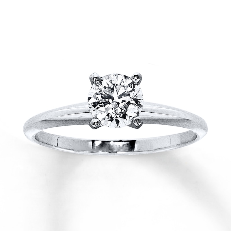 Certified Diamond Ring 3/4 carat Round-Cut White Gold Plated