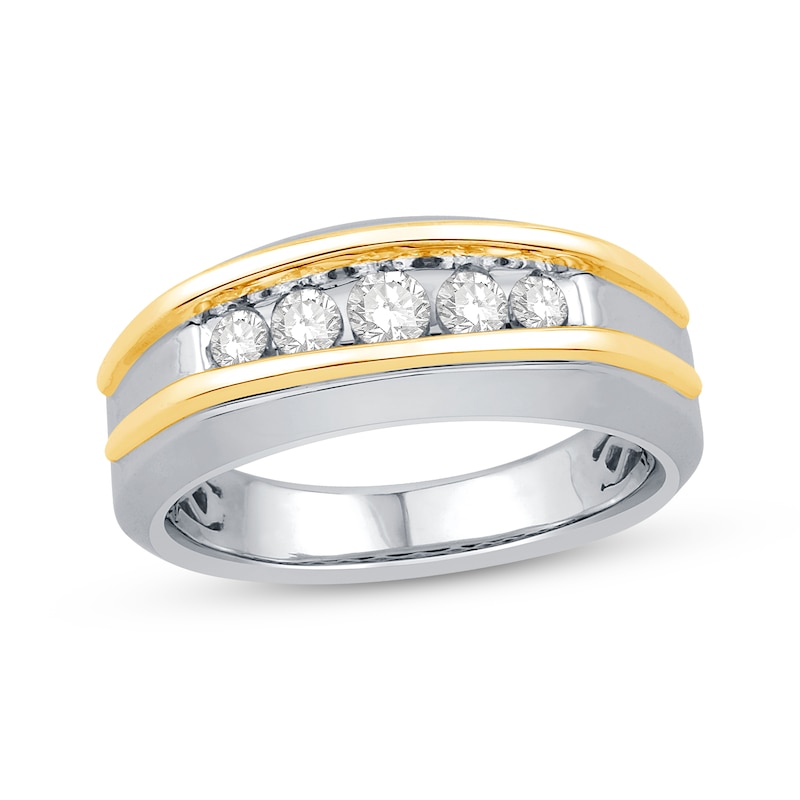 Men’s Diamond Wedding Band 1/2 ct tw Two-Tone Gold Plated