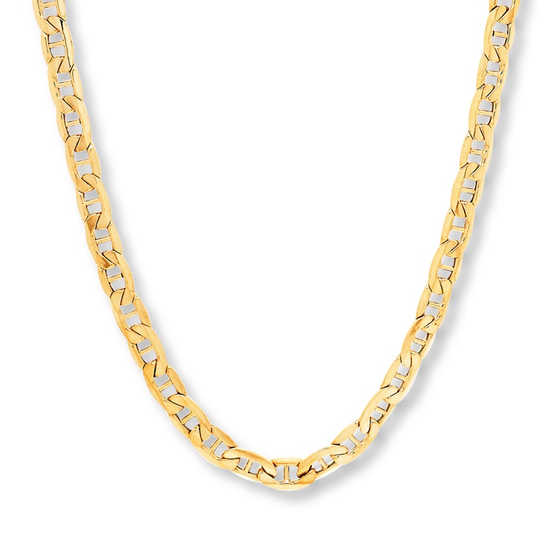 Hollow Mariner Chain Necklace Yellow Gold Plated 20