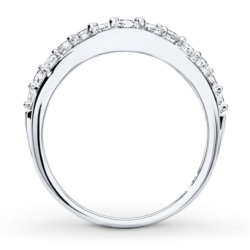 Diamond Wedding Band 1/2 ct tw Round-cut White Gold Plated