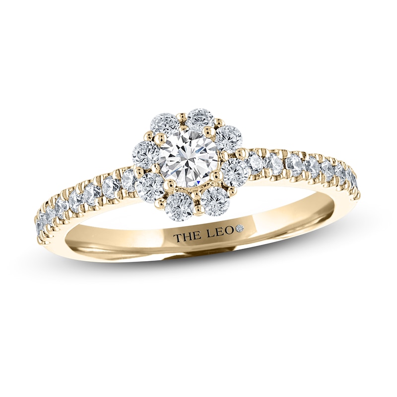 THE LEO Diamond Engagement Ring 1/2 ct tw Round-cut Yellow Gold Plated