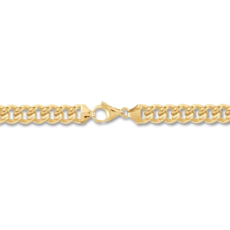 Hollow Cuban Curb Chain Necklace Yellow Gold Plated 26