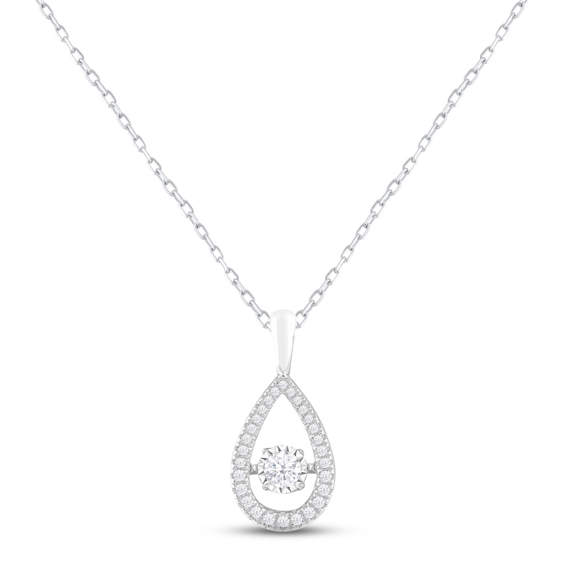 Unstoppable Love Diamond Necklace 1/3 ct tw White Gold Plated 18
