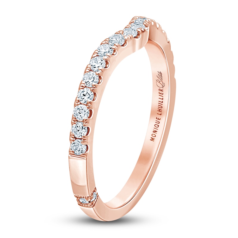 Monique Lhuillier Bliss Diamond Wedding Band 3/8 ct tw Round-cut Rose Gold Plated