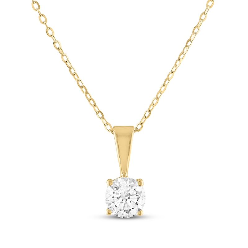 Diamond Solitaire Necklace 1/2 ct tw Yellow Gold Plated 18