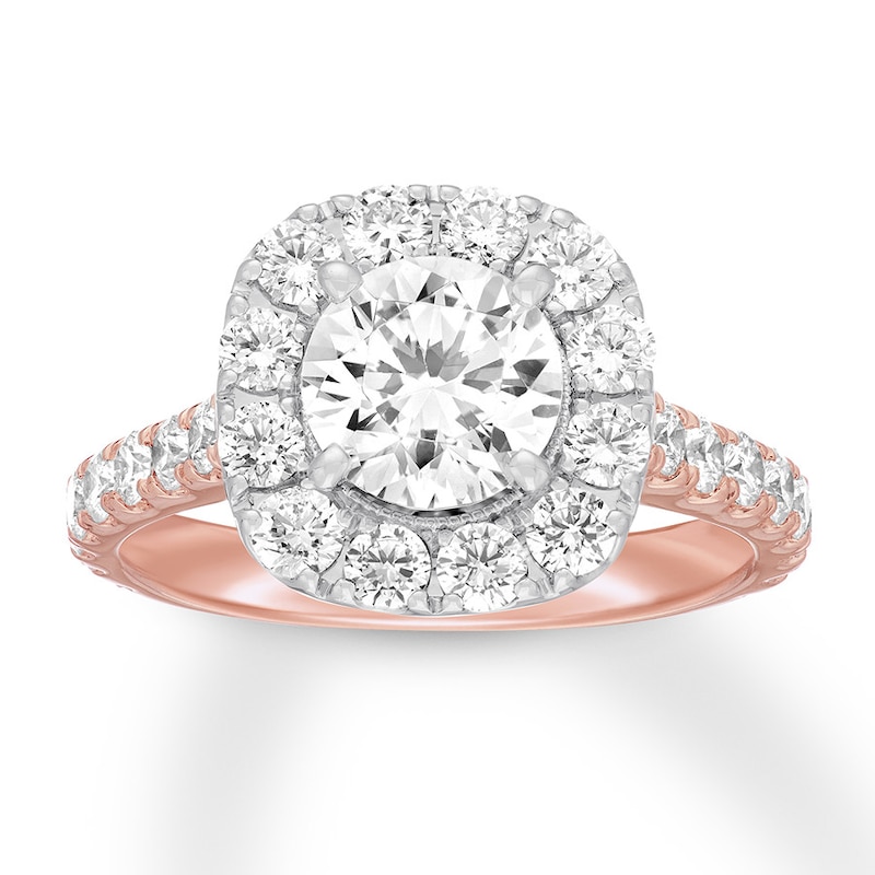 Neil Lane Engagement Ring 2-3/4 ct tw Diamonds Rose Gold Plated