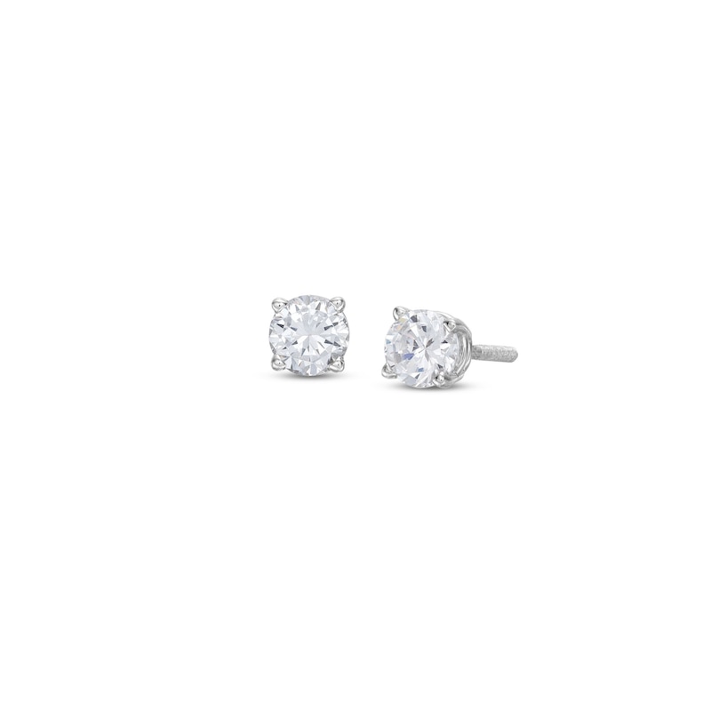 Certified Diamond Round-cut Earrings 1/2 ct tw White Gold Plated