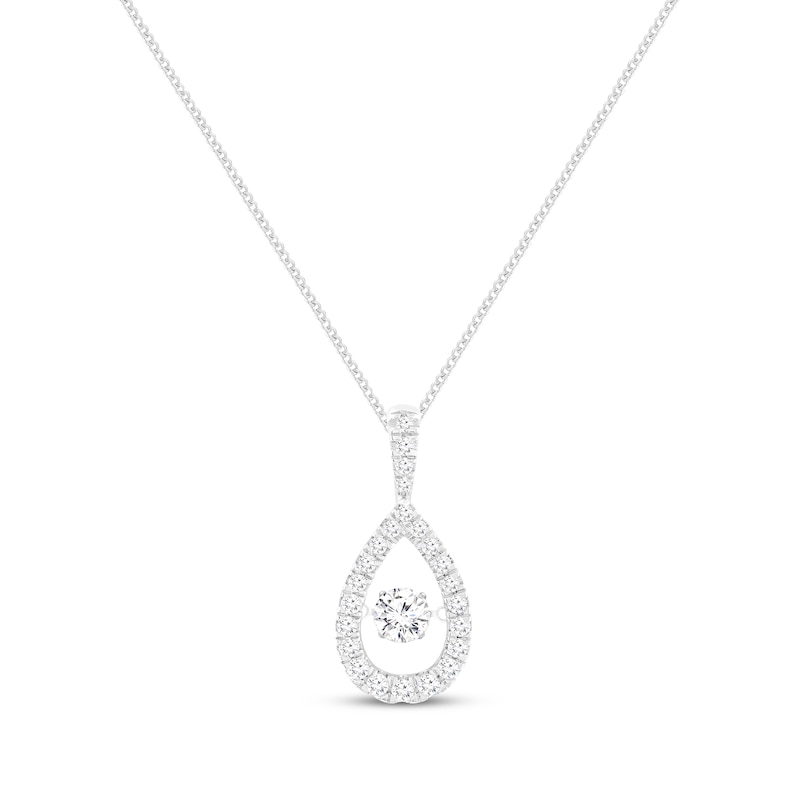 Unstoppable Love Lab-Created Diamond Teardrop Necklace 1-1/2 ct tw White Gold Plated 19”
