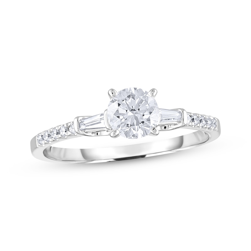 Round-Cut Diamond Engagement Ring 3/4 ct tw White Gold Plated