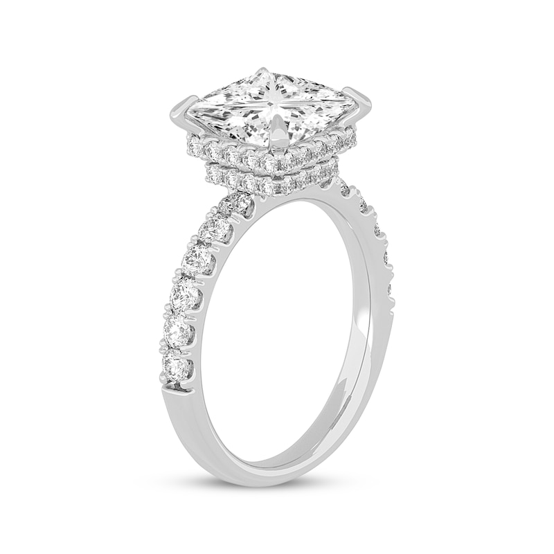Lab-Created Diamonds by Princess-Cut Engagement Ring 3-7/8 ct tw White Gold Plated