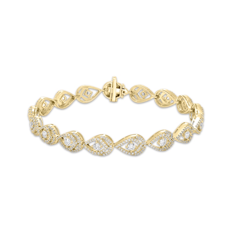 Love Entwined Diamond Link Bracelet 2-1/2 ct tw Yellow Gold Plated 7