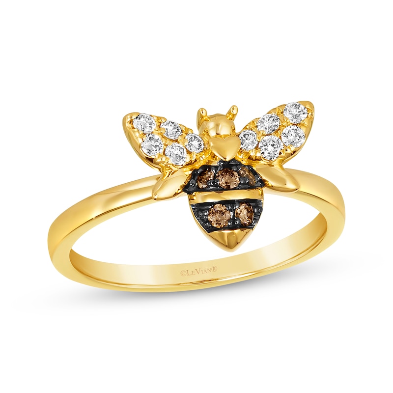 Le Vian Diamond Bee Ring 1/4 ct tw Honey Gold Plated