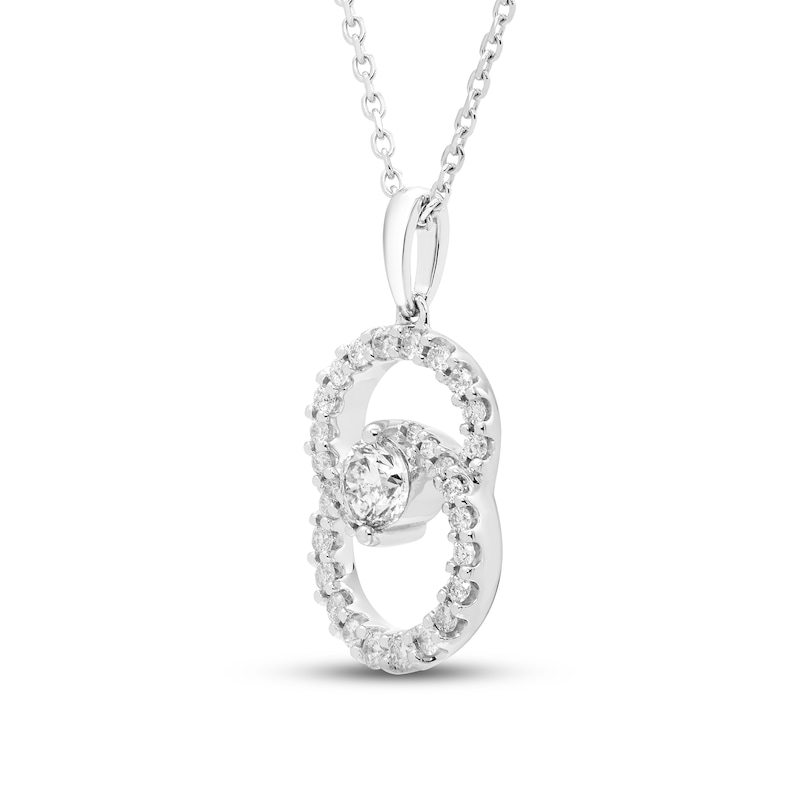 Encircled by Love Diamond Necklace 1/2 ct tw Round-cut White Gold Plated 18