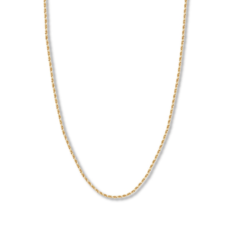 Textured Solid Rope Chain Yellow Gold Plated 20