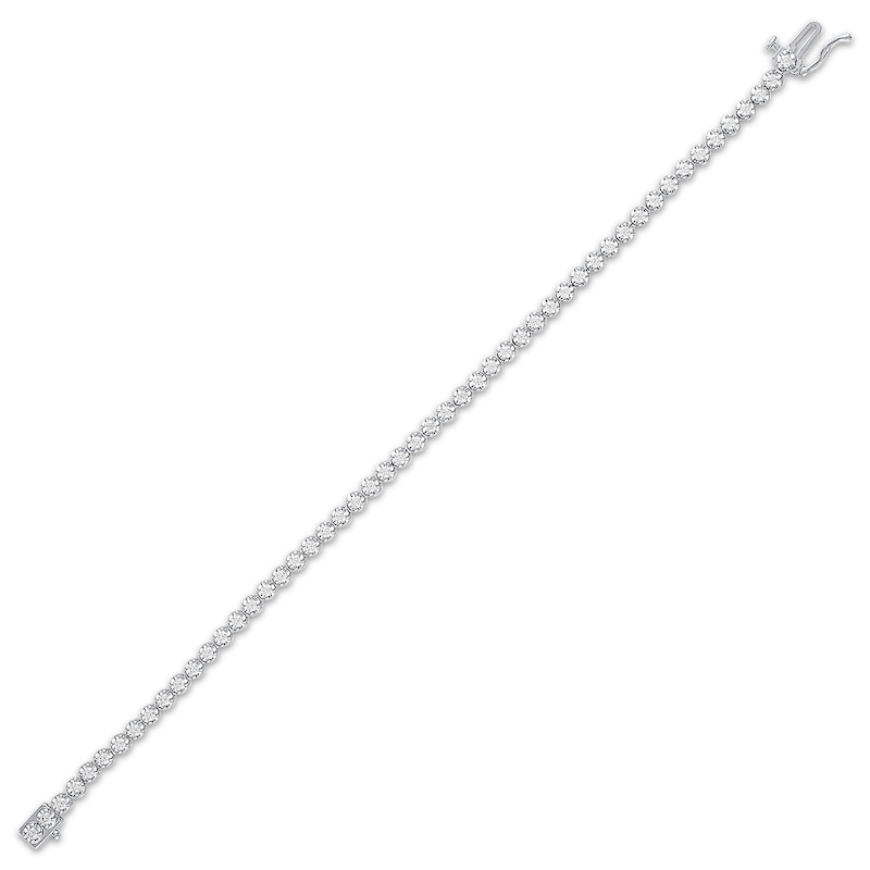 Diamond Tennis Bracelet 2 ct tw Round-Cut White Gold Plated 7