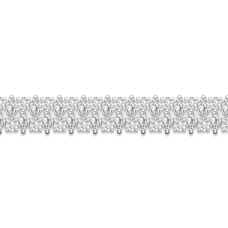 Diamond Line Bracelet 7 ct tw Pear, Marquise & Round-cut White Gold Plated 7.25